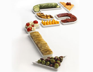 award winning design of food in a directional arrow